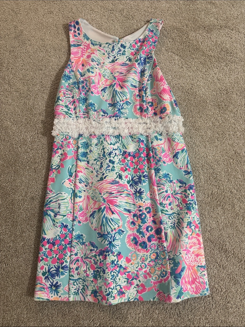 Lilly Pulitzer Pink, Aqua & Navy Floral Mini Dress